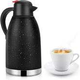 SSAWcasa Thermal Coffee Carafe 68oz Double Wall Vacuum Coffee Thermos Stainless Steel Insulated Airpot Thermal Pot Flask 12 Hour Heat Retention/24 Hour Cold Retention(Spotted Black)